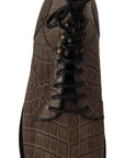 Dolce & Gabbana Elegant Crocodile Derby Brogue Boots