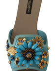 Dolce & Gabbana Exquisite Crystal-Embellished Exotic Leather Sandals