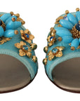 Dolce & Gabbana Exquisite Crystal-Embellished Exotic Leather Sandals