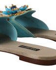 Dolce & Gabbana Exquisite Crystal-Embellished Exotic Leather Sandals