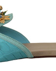 Dolce & Gabbana Exquisite Crystal-Embellished Exotic Leather Sandals