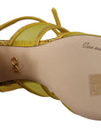 Dolce & Gabbana Stunning Crystal-Embellished Yellow Leather Sandals