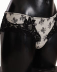 Dolce & Gabbana Elegant White Lace Silk Briefs