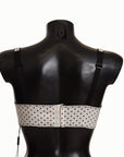 Dolce & Gabbana Elegant White Lace & Polka Dot Silk Bra
