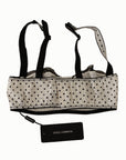 Dolce & Gabbana Elegant White Lace & Polka Dot Silk Bra