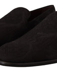 Dolce & Gabbana Black Floral Brocade Slippers