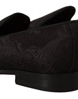 Dolce & Gabbana Black Floral Brocade Slippers