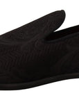 Dolce & Gabbana Black Floral Brocade Slippers