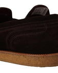 Dolce & Gabbana Elegant Suede Crocodile Loafers in Brown