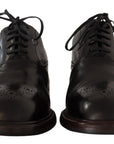 Dolce & Gabbana Elegant Black Leather Derby Formal Shoes