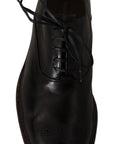 Dolce & Gabbana Elegant Black Leather Derby Formal Shoes