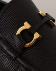 Salvatore Ferragamo Elegant Black Calf Leather Loafers