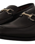 Salvatore Ferragamo Suave Black Leather Gancio Bit Loafers