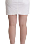 Dolce & Gabbana Chic Embellished White Denim Mini Skirt