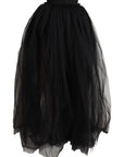 Dolce & Gabbana Elegant Black Tulle A-Line Floor-Length Skirt