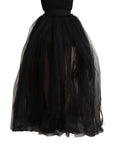 Dolce & Gabbana Elegant Black Tulle A-Line Floor-Length Skirt