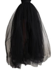 Dolce & Gabbana Elegant Black Tulle A-Line Floor-Length Skirt