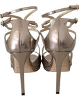Jimmy Choo Ballet Pink Liquid Mirror Leather Sandals