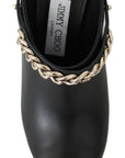 Jimmy Choo Elegant Black Gold Leather Pumps
