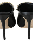 Jimmy Choo Elegant Black Gold Leather Pumps