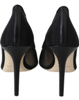 Jimmy Choo Elegant Black Mesh Crystal Pumps