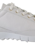 Jimmy Choo Elegant White Leather Sneakers