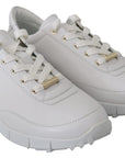Jimmy Choo Elegant White Leather Sneakers