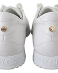 Jimmy Choo Elegant White Leather Sneakers
