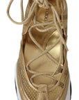 Jimmy Choo Golden Glamour Mesh Leather Sneakers