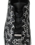 Jimmy Choo Elegant Black & Silver Leather Sneakers