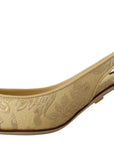 Dolce & Gabbana Gleaming Gold Crystal Slingback Heels