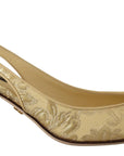 Dolce & Gabbana Gleaming Gold Crystal Slingback Heels