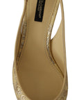 Dolce & Gabbana Gleaming Gold Crystal Slingback Heels