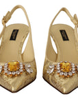 Dolce & Gabbana Gleaming Gold Crystal Slingback Heels