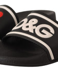 Dolce & Gabbana Elegant Black Leather Slide Sandals for Her