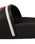 Dolce & Gabbana Elegant Black Leather Slide Sandals for Her