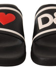 Dolce & Gabbana Elegant Black Leather Slide Sandals for Her