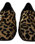Dolce & Gabbana Elegant Leopard Crystal Gem Loafers