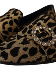 Dolce & Gabbana Elegant Leopard Crystal Gem Loafers