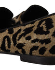 Dolce & Gabbana Elegant Leopard Crystal Gem Loafers