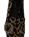 Dolce & Gabbana Elegant Leopard Crystal Gem Loafers