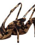Dolce & Gabbana Tiger Pattern Slingback Heels Pumps