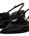 Dolce & Gabbana Elegant Crystal Slingback Heels Pump
