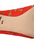 Dolce & Gabbana Red Crystal Taormina Lace Heels Pumps