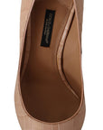 Dolce & Gabbana Elegant Beige Nude Leather Pumps