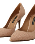 Dolce & Gabbana Elegant Beige Nude Leather Pumps