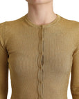 Dolce & Gabbana Glamorous Gold Snap-Button Cardigan
