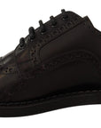 Dolce & Gabbana Elegant Purple Leather Derby Formal Shoes