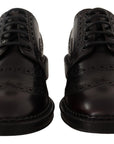 Dolce & Gabbana Elegant Purple Leather Derby Formal Shoes