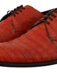 Dolce & Gabbana Exquisite Exotic Croc Leather Lace-Up Dress Shoes
